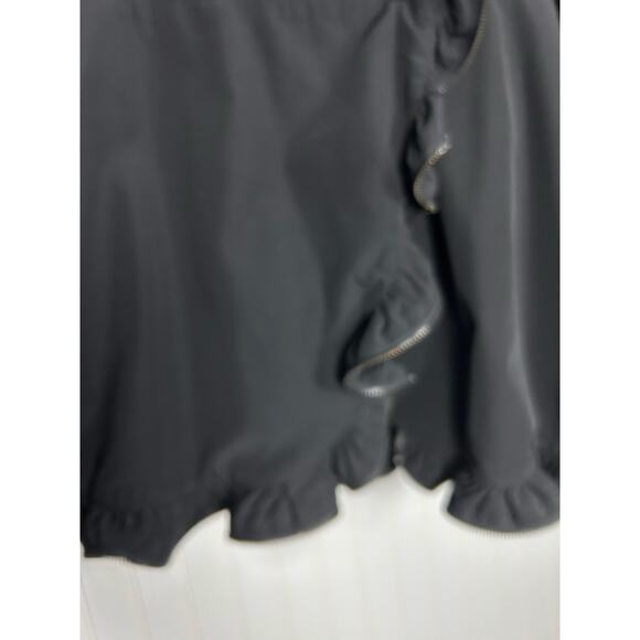 ETCETERA Ruffled Zipper  Tunic Black Raincoat Full Zip Belted 10 fall spring - Picture 10 of 13